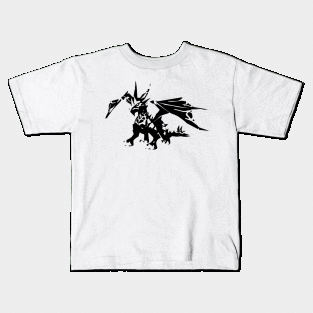 Dragon minimal silhouette white Kids T-Shirt